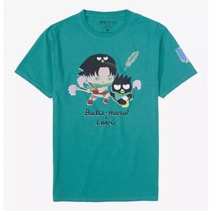 NWT Hello Kitty x Attack on Titan Badtz-Maru & Levi T-Shirt | Size L